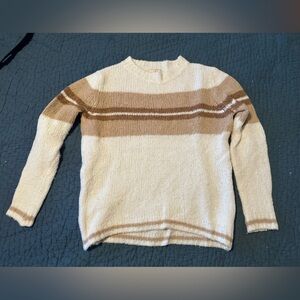 H2O Italia Women's Cream and Brown Sweater